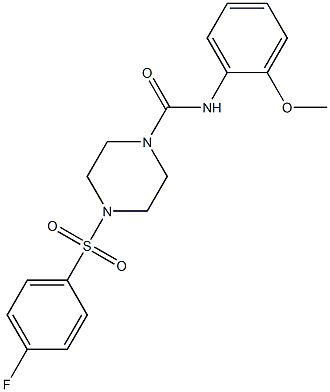 4-(4-fluorophenyl)sulfonyl-N-(2-methoxyphenyl)piperazine-1-carboxamide Struktur