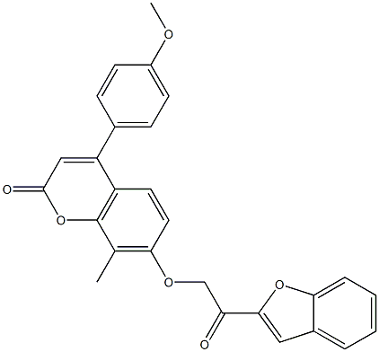 7-[2-(1-benzofuran-2-yl)-2-oxoethoxy]-4-(4-methoxyphenyl)-8-methylchromen-2-one Struktur