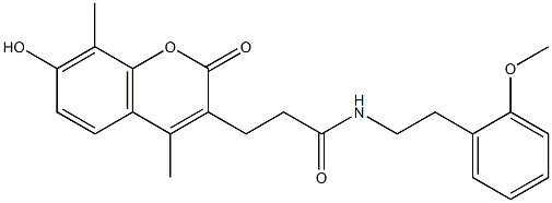 3-(7-hydroxy-4,8-dimethyl-2-oxochromen-3-yl)-N-[2-(2-methoxyphenyl)ethyl]propanamide Struktur