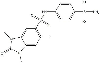 1,3,6-trimethyl-2-oxo-N-(4-sulfamoylphenyl)benzimidazole-5-sulfonamide Struktur