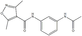 N-(3-acetamidophenyl)-3,5-dimethyl-1,2-oxazole-4-carboxamide Struktur