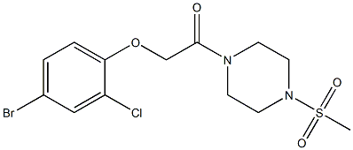 2-(4-bromo-2-chlorophenoxy)-1-(4-methylsulfonylpiperazin-1-yl)ethanone Struktur