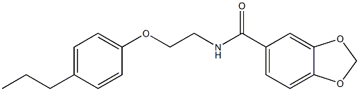 N-[2-(4-propylphenoxy)ethyl]-1,3-benzodioxole-5-carboxamide Struktur