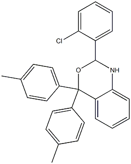 2-(2-chlorophenyl)-4,4-bis(4-methylphenyl)-1,2-dihydro-3,1-benzoxazine Struktur