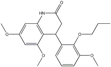 5,7-dimethoxy-4-(3-methoxy-2-propoxyphenyl)-3,4-dihydro-1H-quinolin-2-one Struktur