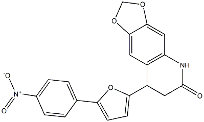 8-[5-(4-nitrophenyl)furan-2-yl]-7,8-dihydro-5H-[1,3]dioxolo[4,5-g]quinolin-6-one Struktur