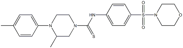 3-methyl-4-(4-methylphenyl)-N-(4-morpholin-4-ylsulfonylphenyl)piperazine-1-carbothioamide Struktur