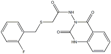 N-(2,4-dioxo-1H-quinazolin-3-yl)-2-[(2-fluorophenyl)methylsulfanyl]acetamide Struktur