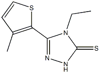 4-ethyl-3-(3-methylthiophen-2-yl)-1H-1,2,4-triazole-5-thione Struktur