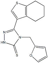 4-(furan-2-ylmethyl)-3-(4,5,6,7-tetrahydro-1-benzothiophen-3-yl)-1H-1,2,4-triazole-5-thione Struktur