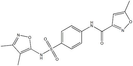 N-[4-[(3,4-dimethyl-1,2-oxazol-5-yl)sulfamoyl]phenyl]-5-methyl-1,2-oxazole-3-carboxamide Struktur