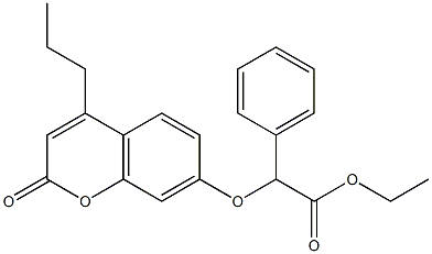 ethyl 2-(2-oxo-4-propylchromen-7-yl)oxy-2-phenylacetate Struktur