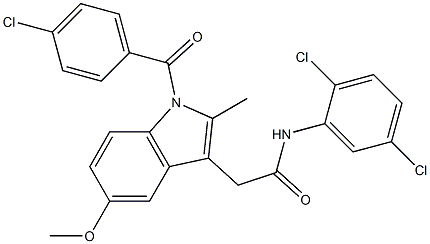 2-[1-(4-chlorobenzoyl)-5-methoxy-2-methylindol-3-yl]-N-(2,5-dichlorophenyl)acetamide Struktur