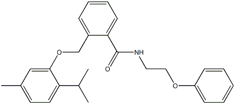 2-[(5-methyl-2-propan-2-ylphenoxy)methyl]-N-(2-phenoxyethyl)benzamide Struktur