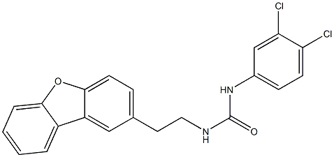 1-(2-dibenzofuran-2-ylethyl)-3-(3,4-dichlorophenyl)urea Struktur