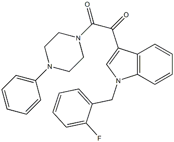 1-[1-[(2-fluorophenyl)methyl]indol-3-yl]-2-(4-phenylpiperazin-1-yl)ethane-1,2-dione Struktur