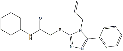 N-cyclohexyl-2-[(4-prop-2-enyl-5-pyridin-2-yl-1,2,4-triazol-3-yl)sulfanyl]acetamide Struktur