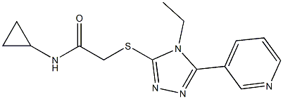 N-cyclopropyl-2-[(4-ethyl-5-pyridin-3-yl-1,2,4-triazol-3-yl)sulfanyl]acetamide Struktur