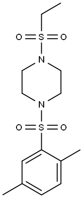 1-(2,5-dimethylphenyl)sulfonyl-4-ethylsulfonylpiperazine Struktur