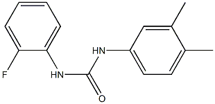 1-(3,4-dimethylphenyl)-3-(2-fluorophenyl)urea Struktur