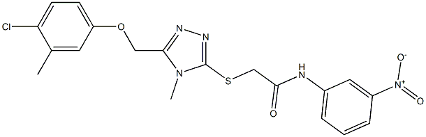 2-[[5-[(4-chloro-3-methylphenoxy)methyl]-4-methyl-1,2,4-triazol-3-yl]sulfanyl]-N-(3-nitrophenyl)acetamide Struktur