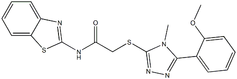 N-(1,3-benzothiazol-2-yl)-2-[[5-(2-methoxyphenyl)-4-methyl-1,2,4-triazol-3-yl]sulfanyl]acetamide Struktur