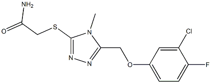 2-[[5-[(3-chloro-4-fluorophenoxy)methyl]-4-methyl-1,2,4-triazol-3-yl]sulfanyl]acetamide Struktur