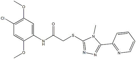 N-(4-chloro-2,5-dimethoxyphenyl)-2-[(4-methyl-5-pyridin-2-yl-1,2,4-triazol-3-yl)sulfanyl]acetamide Struktur