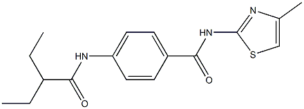 4-(2-ethylbutanoylamino)-N-(4-methyl-1,3-thiazol-2-yl)benzamide Struktur