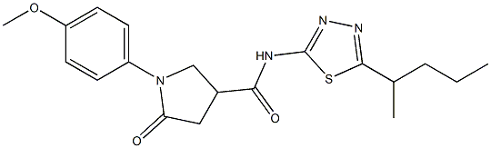 1-(4-methoxyphenyl)-5-oxo-N-(5-pentan-2-yl-1,3,4-thiadiazol-2-yl)pyrrolidine-3-carboxamide Struktur