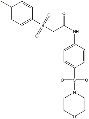 2-(4-methylphenyl)sulfonyl-N-(4-morpholin-4-ylsulfonylphenyl)acetamide Struktur