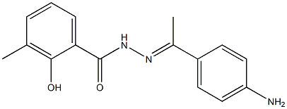 N-[(E)-1-(4-aminophenyl)ethylideneamino]-2-hydroxy-3-methylbenzamide Struktur