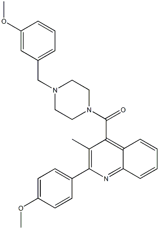 [4-[(3-methoxyphenyl)methyl]piperazin-1-yl]-[2-(4-methoxyphenyl)-3-methylquinolin-4-yl]methanone Structure