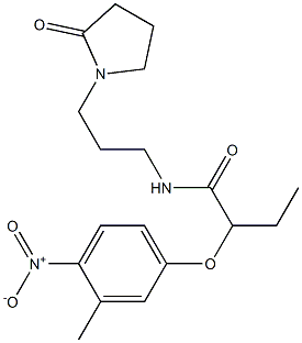 2-(3-methyl-4-nitrophenoxy)-N-[3-(2-oxopyrrolidin-1-yl)propyl]butanamide Struktur