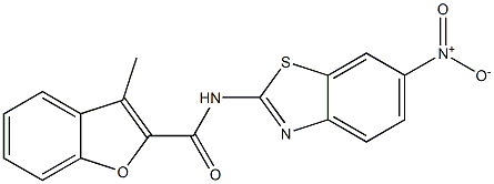 3-methyl-N-(6-nitro-1,3-benzothiazol-2-yl)-1-benzofuran-2-carboxamide Struktur