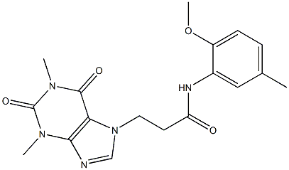 3-(1,3-dimethyl-2,6-dioxopurin-7-yl)-N-(2-methoxy-5-methylphenyl)propanamide Struktur