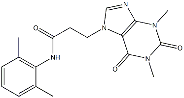 3-(1,3-dimethyl-2,6-dioxopurin-7-yl)-N-(2,6-dimethylphenyl)propanamide Struktur