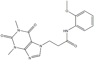 3-(1,3-dimethyl-2,6-dioxopurin-7-yl)-N-(2-methoxyphenyl)propanamide Struktur