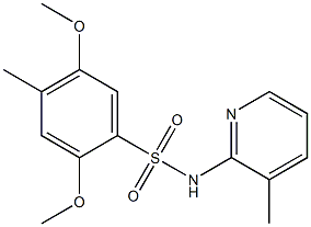 2,5-dimethoxy-4-methyl-N-(3-methylpyridin-2-yl)benzenesulfonamide Struktur