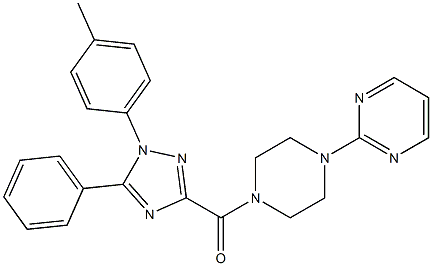 [1-(4-methylphenyl)-5-phenyl-1,2,4-triazol-3-yl]-(4-pyrimidin-2-ylpiperazin-1-yl)methanone Struktur