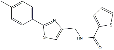 N-[[2-(4-methylphenyl)-1,3-thiazol-4-yl]methyl]thiophene-2-carboxamide Struktur