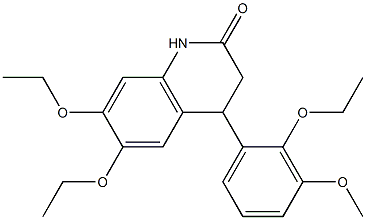 6,7-diethoxy-4-(2-ethoxy-3-methoxyphenyl)-3,4-dihydro-1H-quinolin-2-one Struktur