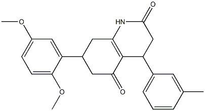 7-(2,5-dimethoxyphenyl)-4-(3-methylphenyl)-1,3,4,6,7,8-hexahydroquinoline-2,5-dione Struktur