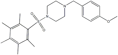 1-[(4-methoxyphenyl)methyl]-4-(2,3,4,5,6-pentamethylphenyl)sulfonylpiperazine Struktur