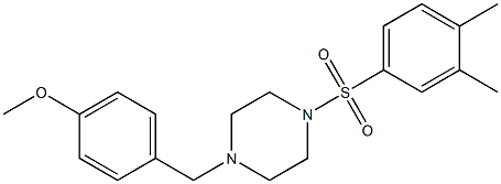 1-(3,4-dimethylphenyl)sulfonyl-4-[(4-methoxyphenyl)methyl]piperazine Struktur