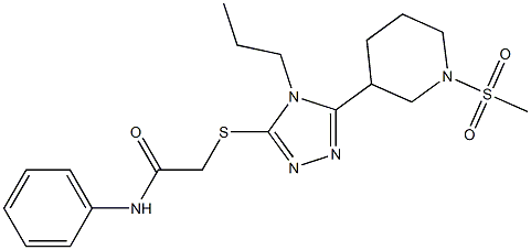 2-[[5-(1-methylsulfonylpiperidin-3-yl)-4-propyl-1,2,4-triazol-3-yl]sulfanyl]-N-phenylacetamide Struktur