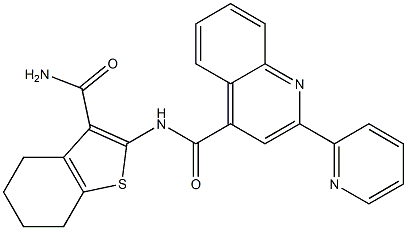 N-(3-carbamoyl-4,5,6,7-tetrahydro-1-benzothiophen-2-yl)-2-pyridin-2-ylquinoline-4-carboxamide