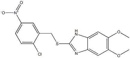 2-[(2-chloro-5-nitrophenyl)methylsulfanyl]-5,6-dimethoxy-1H-benzimidazole Struktur