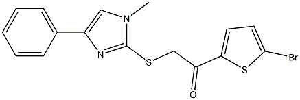 1-(5-bromothiophen-2-yl)-2-(1-methyl-4-phenylimidazol-2-yl)sulfanylethanone Struktur