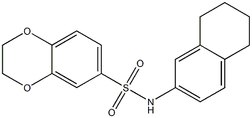 N-(5,6,7,8-tetrahydronaphthalen-2-yl)-2,3-dihydro-1,4-benzodioxine-6-sulfonamide Struktur